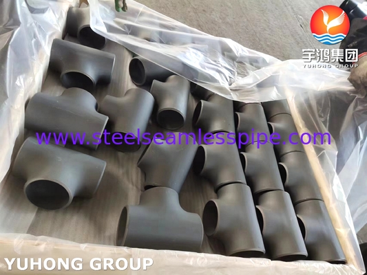 ASTM A234 WP11 समान टी, कार्बन स्टील बट-वेल्ड फिटिंग, ब्लैक पेंट रस्ट प्रूफ सतह
