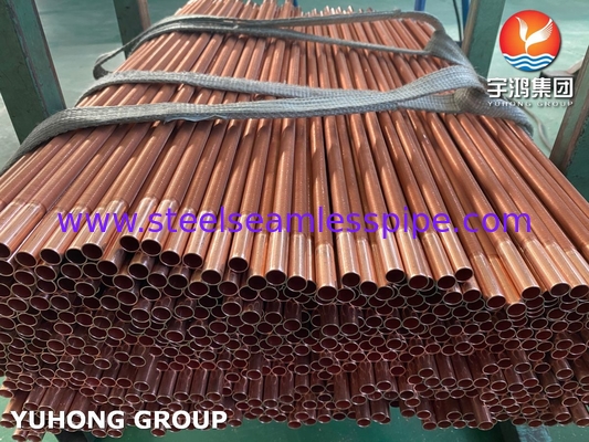 ASME SB111 C12200 तांबा स्टील सीमलेस ट्यूब गर्मी एक्सचेंजर के लिए कम फिन ट्यूब