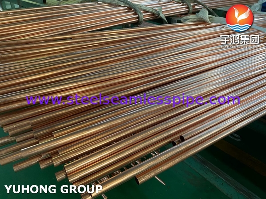 ASME SB111 C12200 तांबा स्टील सीमलेस ट्यूब गर्मी एक्सचेंजर के लिए कम फिन ट्यूब