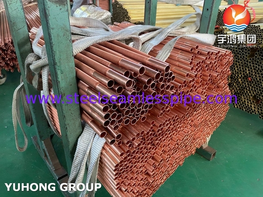 ASME SB111 C12200 तांबा स्टील सीमलेस ट्यूब गर्मी एक्सचेंजर के लिए कम फिन ट्यूब