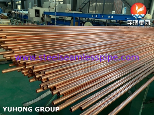 ASME SB111 C12200 तांबा स्टील सीमलेस ट्यूब गर्मी एक्सचेंजर के लिए कम फिन ट्यूब