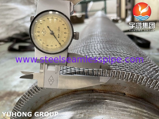 ASME SA312 TP347 स्टेनलेस स्टील HFW इकोनोमाइज़र के लिए स्टेनलेस फिन स्ट्रिप के साथ सींग वाली ट्यूब