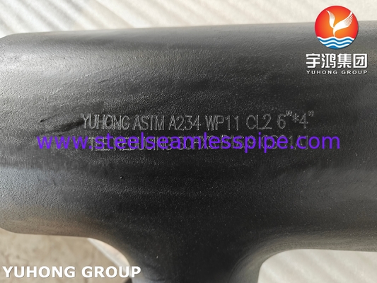 ASTM A234 WP11 CL2 मिश्र धातु स्टील कम करने वाली टी ASME B16.9 बटवेल्ड पाइप फिटिंग
