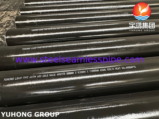 ASTM A53 / ASME SA53 ग्रेड B LSAW कार्बन स्टील वेल्डेड पाइप NACE औद्योगिक पाइपलाइन के लिए