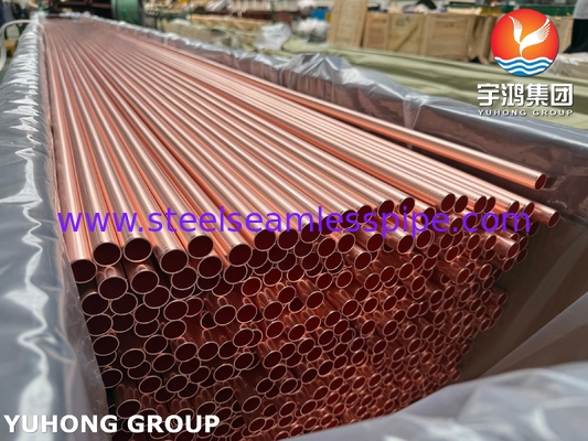 तांबा और तांबा मिश्र धातु सीमलेस कंडेनसर ट्यूब ASTM B111 C12200 99.9Cu H55 H80