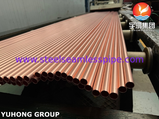 ASTM B111 UNS C12200 / CW024A सीमलेस कॉपर ट्यूब DHP हीट एक्सचेंजर ट्यूब