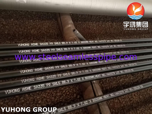ASTM A335 / ASME SA335 P9 मिश्र धातु स्टील सीमलेस पाइप ब्लैक पेंटिंग बेवेल्ड एंड