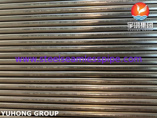 ASTM A249 TP316L Stainless Steel Welded Tube Bright Annealed Boiler Superheater Heat Exchanger Tube