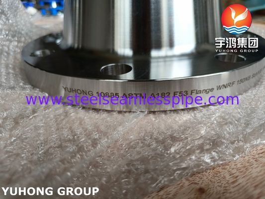 ASTM A182 F53 WNRF फ्लैंज क्लास 150 से 2500 उच्च दबाव पाइप कनेक्शन