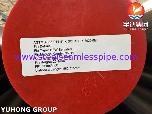 ASTM A335 P11 सुपरहीटर HSRG सिस्टम के लिए GR 11 फिन के साथ दांतेदार फिन ट्यूब