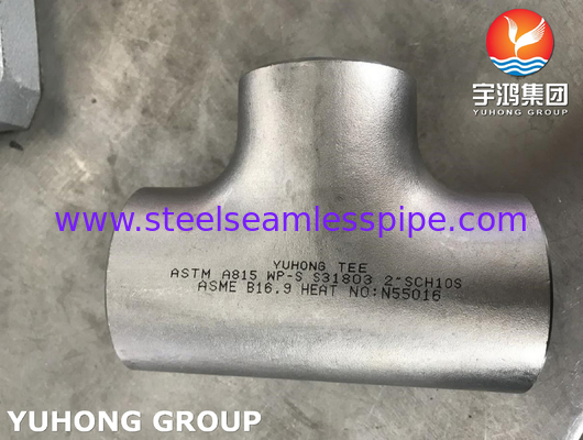 ASTM A815 S31803 डुप्लेक्स स्टेनलेस स्टील फिटिंग टी बी16.9
