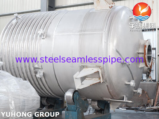 मिश्रण के लिए एजिटेटर के साथ SA516 Gr.70 कार्बन स्टील में ASME U स्टैम्प प्रमाणित जैकेटेड रिएक्टर वेसल