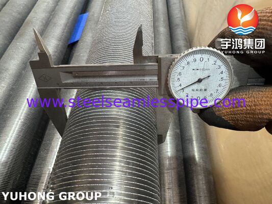 एक्सट्रूडेड फिन्ड ट्यूब - हीट एक्सचेंजर्स के लिए ASTM A179 कार्बन स्टील बेस / एल्यूमिनियम 1060 फिन्स