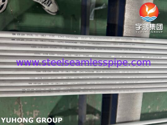 कंडेनसर के लिए स्टेनलेस स्टील ASTM A269 TP316L सीमलेस ट्यूब, पिकल और एनील्ड