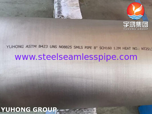 ASTM B423 UNS N08825 Incoloy 825 निकेल मिश्र धातु स्टील सीमलेस बड़े व्यास ट्यूब, उच्च तापमान, उच्च सांद्रता एसिड के लिए प्रतिरोधी