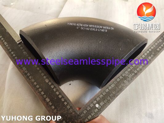 निर्बाध कार्बन स्टील बट-वेल्ड पाइप फिटिंग, A234 WPB Elbow For Pressure Piping ASME B16.9