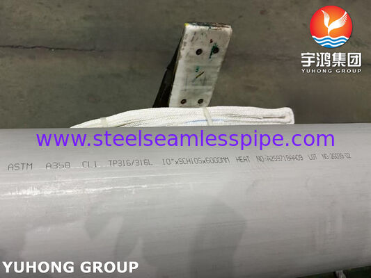 ASTM A358-CL1 TP316/TP316L विद्युत-फ्यूजन वेल्डेड स्टेनलेस स्टील पाइप