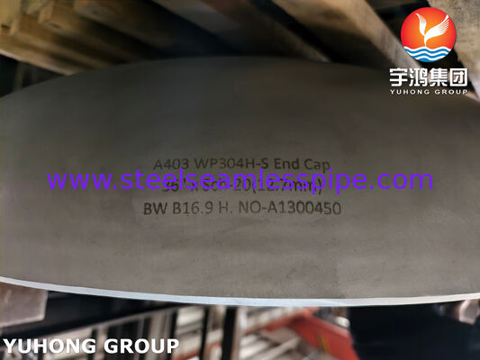 ASME SA403 / ASTM A403 WP304H अंत टोपी ASME B16.9 स्टेनलेस स्टील बटवेल्ड पाइप फिटिंग