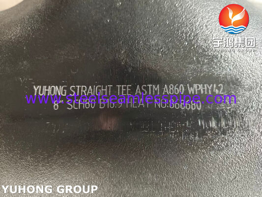 ASTM A860 WPHY 42 कार्बन स्टील स्ट्रेट टी ASME B16.9 स्टील बटवेल्ड पाइप फिटिंग