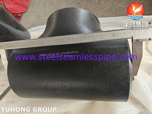 ASTM A860 WPHY 42 कार्बन स्टील स्ट्रेट टी ASME B16.9 स्टील बटवेल्ड पाइप फिटिंग