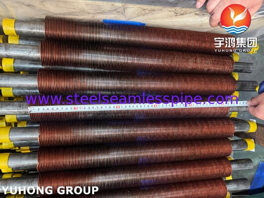 एयर कूलर के लिए CU-T2 कॉपर फिन के साथ ASTM A106 Gr.B एंबेडेड फिनड ट्यूब