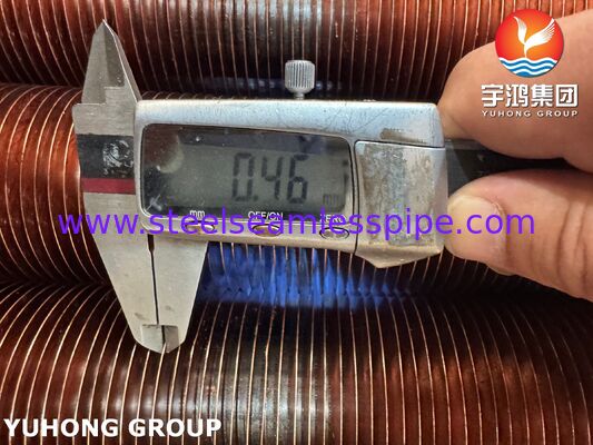 एयर कूलर के लिए CU-T2 कॉपर फिन के साथ ASTM A106 Gr.B एंबेडेड फिनड ट्यूब