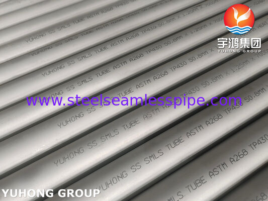 ASTM A268 TP430, UNS S43000 स्टेनलेस स्टील सीमलेस ट्यूब गर्मी एक्सचेंजर ट्यूब के लिए