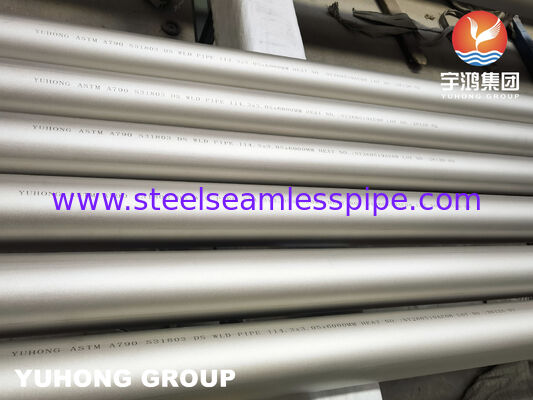 ASTM A790 UNS S31803 दोहरी स्टेनलेस स्टील वेल्डेड पाइप जंगम औद्योगिक सेवा के लिए
