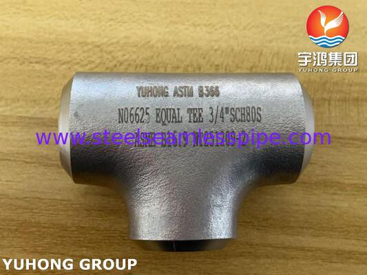 ASTM B366 WPNCMC फिटिंग UNS N06625 / Inconel 625 निकेल मिश्र धातु टी ASME B16.5 फिटिंग