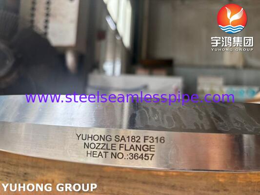 ASME SA182 F316L स्टेनलेस स्टील फ्लैंज दबाव पोत के लिए फोल्डेड नोजल फ्लैंज