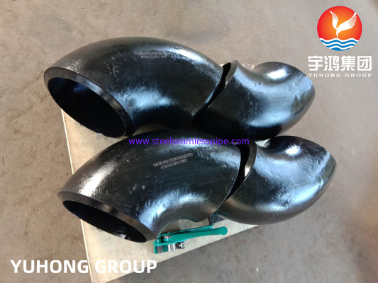 ASTM A234 WPB कार्बन स्टील कोहनी, लंबी त्रिज्या (LR), बट-वेल्ड पाइप सीमलेस फिटिंग B16.9