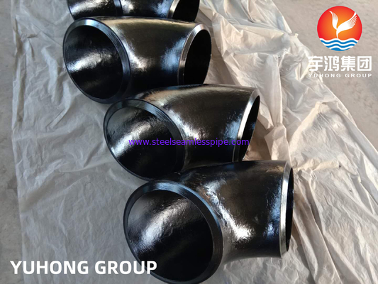 ASTM A234 WPB कार्बन स्टील कोहनी, लंबी त्रिज्या (LR), बट-वेल्ड पाइप सीमलेस फिटिंग B16.9