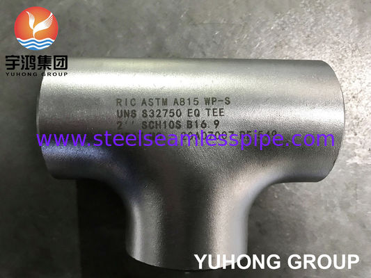 ASTM A815 S32750 सुपर डुप्लेक्स स्टेनलेस स्टील इक्वल टी विथ क्लोराइड सर्विस कैपेबिलिटी बट वेल्ड फिटिंग