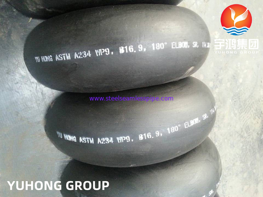 ASTM A234 WP9 180 डिग्री वापसी कोहनी मिश्र धातु स्टील बटवेल्ड फिटिंग