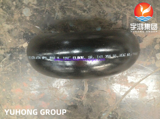 ASTM A234 WP9 180 डिग्री वापसी कोहनी मिश्र धातु स्टील बटवेल्ड फिटिंग
