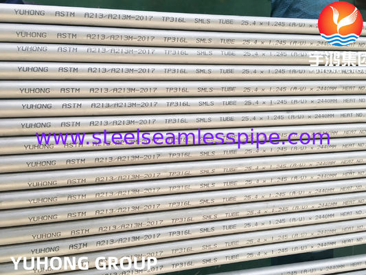 ASTM A213 TP316L S31603 SUS316L स्टेनलेस स्टील सीमलेस हीट एक्सचेंजर ट्यूब