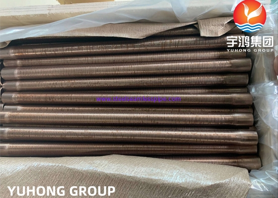 ASME SB111 C70600 एक्सट्रूडेड लो फिन ट्यूब | CuNi 90/10 हीट एक्सचेंजर ट्यूब