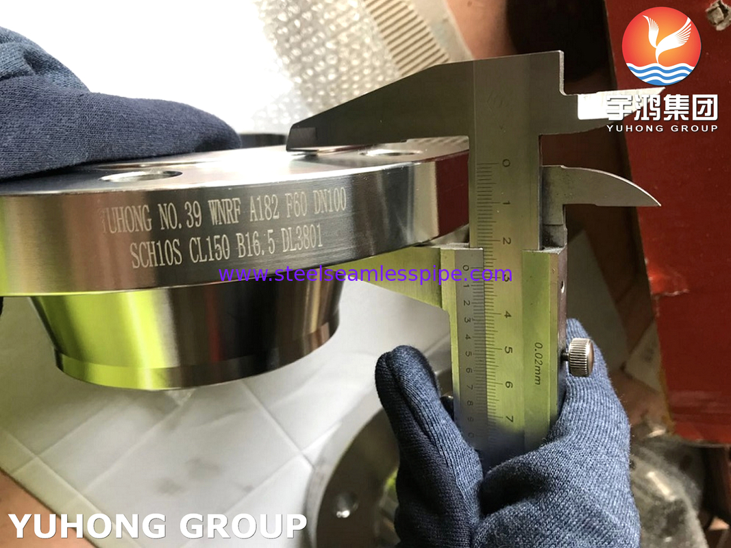 SA182 F60 / UNS S32205 फोर्गेड डुप्लेक्स स्टील फ्लैंज, वेल्ड-नेक आरएफ फेस ANSI B16.5अपशिष्ट जल उपचार उपकरण के लिए