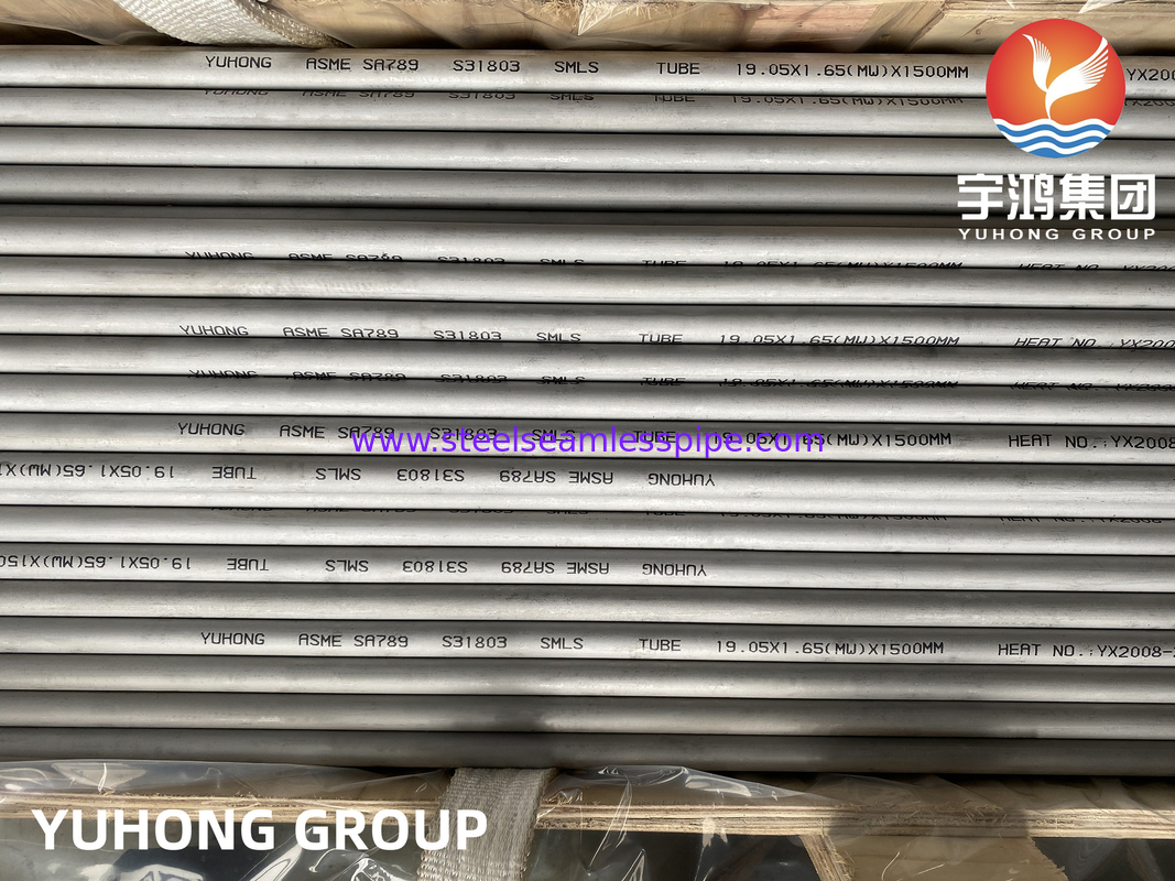 हेक्स्ट एक्सचेंजर HT/ECT के लिए ASTM A789 S31803 डुप्लेक्स स्टील सीमलेस ट्यूब उपलब्ध है