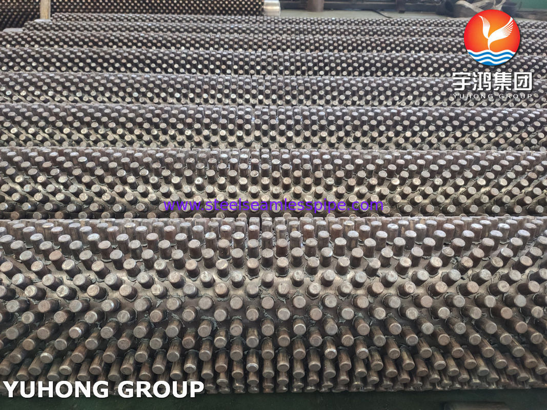 ट्यूबलर हीटिंग फर्नेस संवहन अनुभाग में हीट ट्रांसफर के लिए T9 स्टडेड फिन ट्यूब