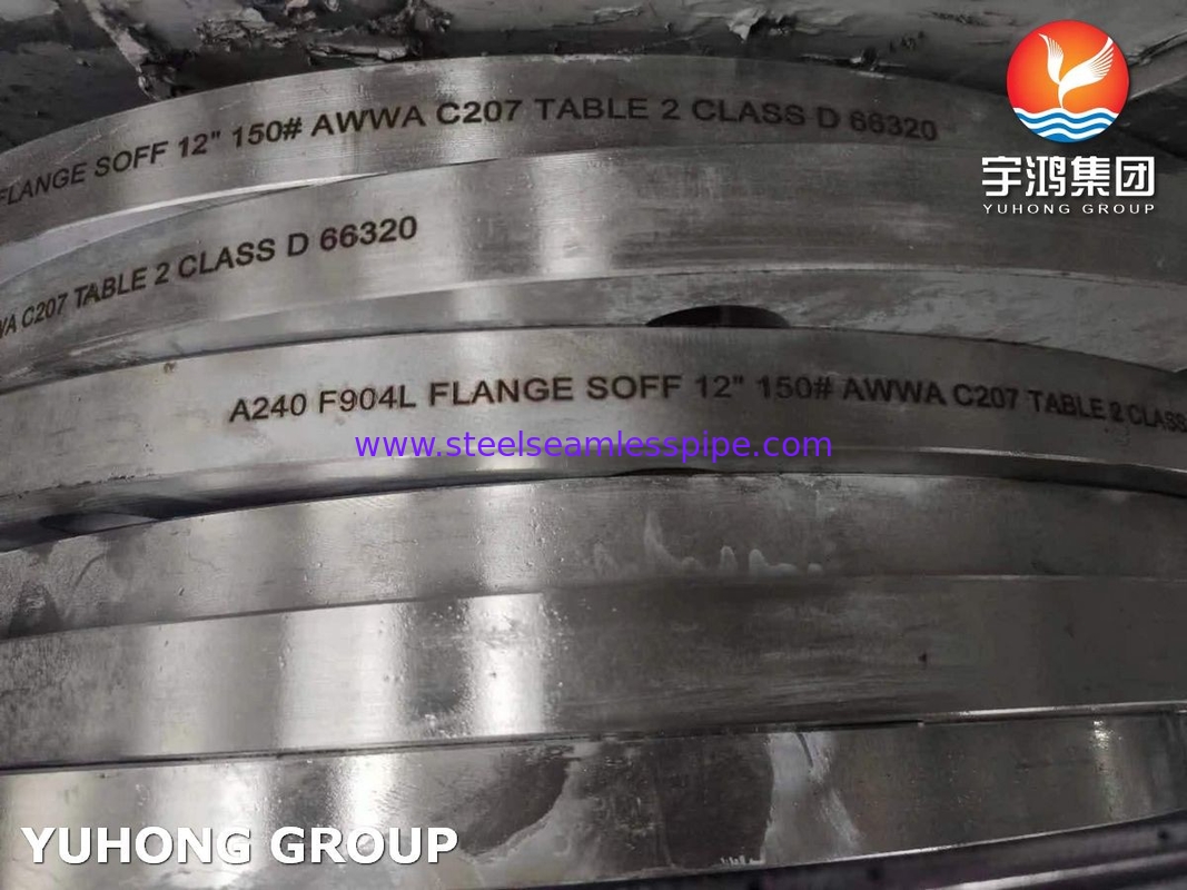 ASTM A240 F904L स्टेनलेस स्टील AWWA C207 तालिका 2 एफएफ फ्लैंज पर वर्ग डी स्लिप