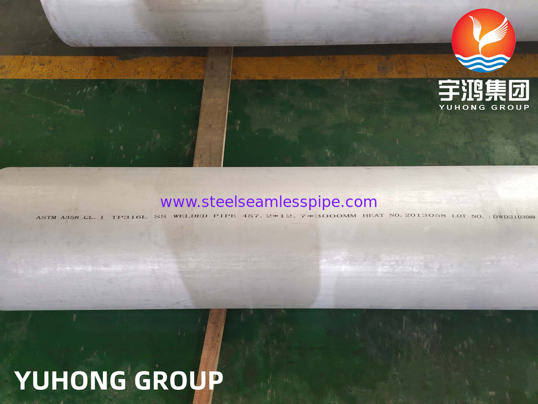 ASTM A358 Gr.1 TP316L पानी उपचार संयंत्र के लिए स्टेनलेस स्टील वेल्डेड पाइप