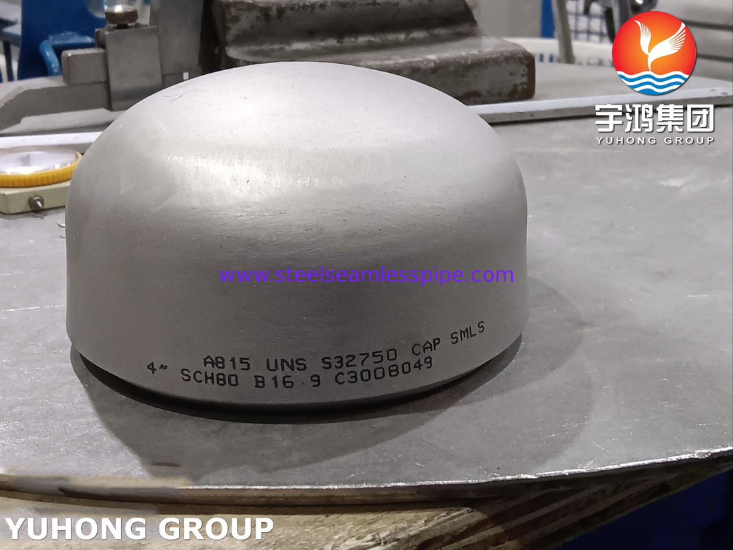 ASTM A815 SAF2507 / UNS S32750 सुपर डुप्लेक्स स्टील कैप B16.9 BW पाइप फिटिंग