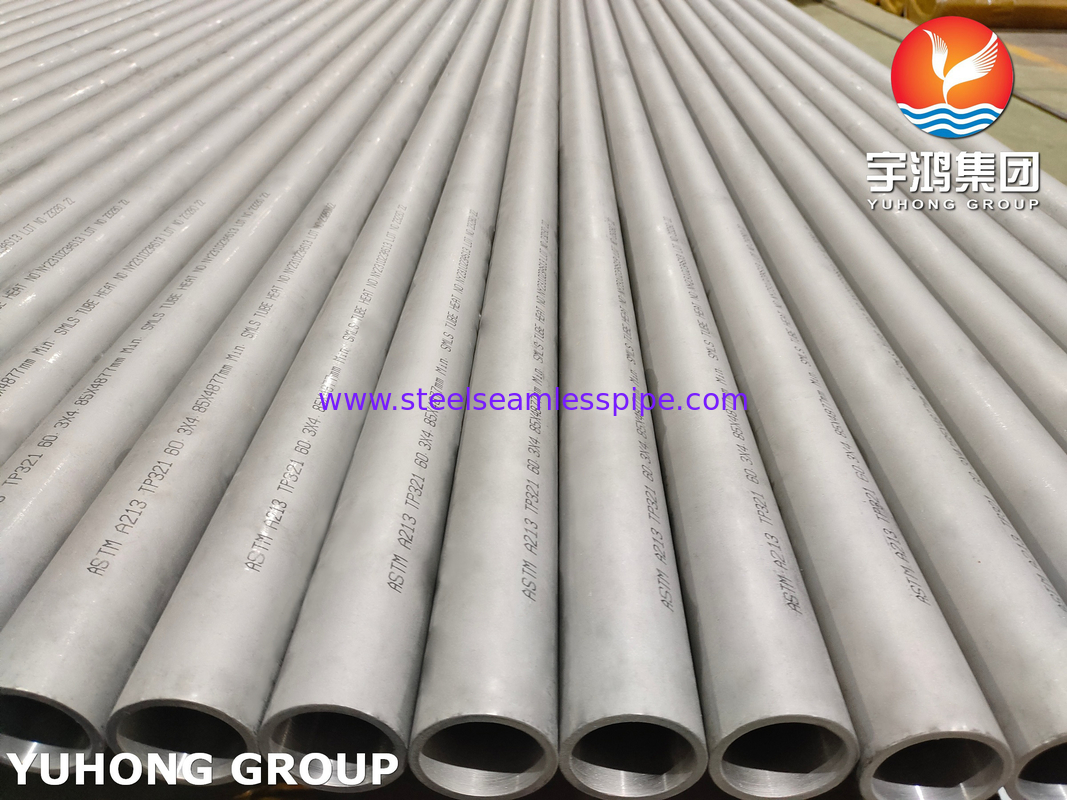 ASTM A213 ASME SA213 TP321 TP321HTयूबोस सेम कॉस्टुरा डी इनऑक्सिडेबल स्टील एस्प्रेसुर रेकोसिडो एम कंजर्वेटेड टर्मिनल सिंपल्स ट्रोकर डी हीट