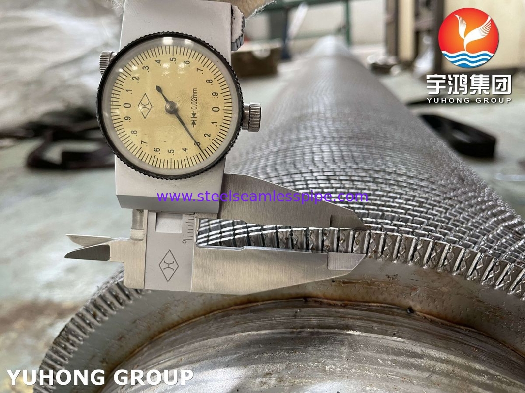 ASME SA312 TP347 स्टेनलेस स्टील HFW इकोनोमाइज़र के लिए स्टेनलेस फिन स्ट्रिप के साथ सींग वाली ट्यूब