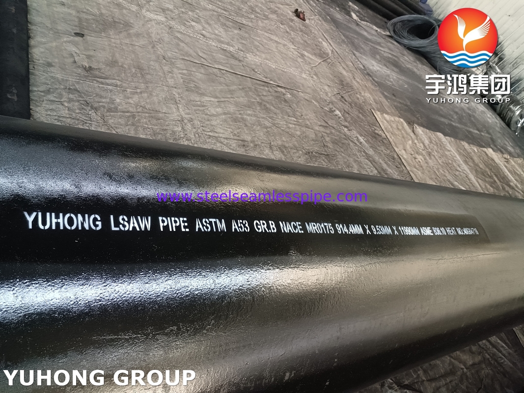 ASTM A53 / ASME SA53 ग्रेड B LSAW कार्बन स्टील वेल्डेड पाइप NACE औद्योगिक पाइपलाइन के लिए