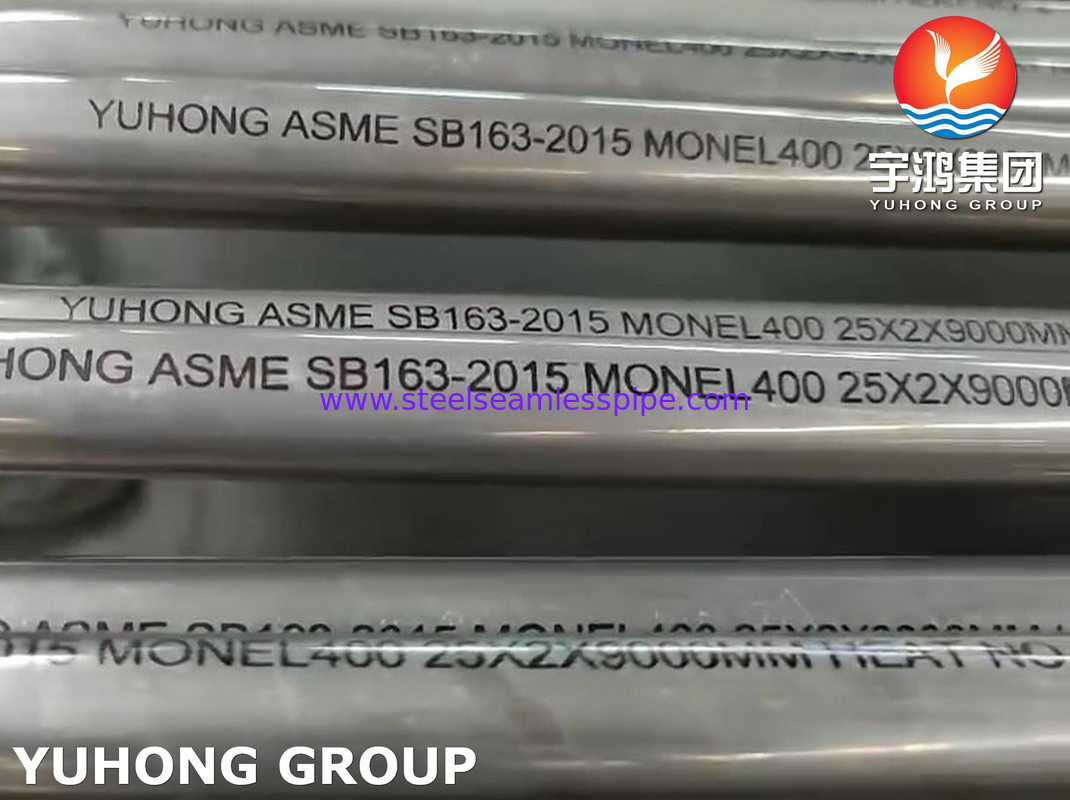 ASME SB163 MONEL 400 (UNS N04400) हीट एक्सचेंजर और कंडेनसर के लिए निकेल मिश्र धातु सीमलेस ट्यूब