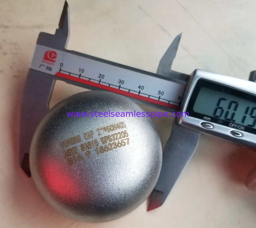 अंत टोपी ASTM A815 UNS S32205 2205 डुप्लेक्स स्टेनलेस स्टील बटवेल्ड डिसेलिनेशन के लिए फिट