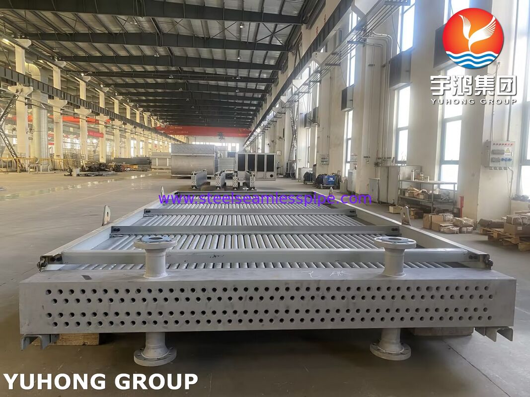 मोनल 400 एयर कूलर ट्यूब बंडल जिसमें एक्सट्रूडेड एल्यूमीनियम फिन और ASME SB163 सीमलेस ट्यूब हैं