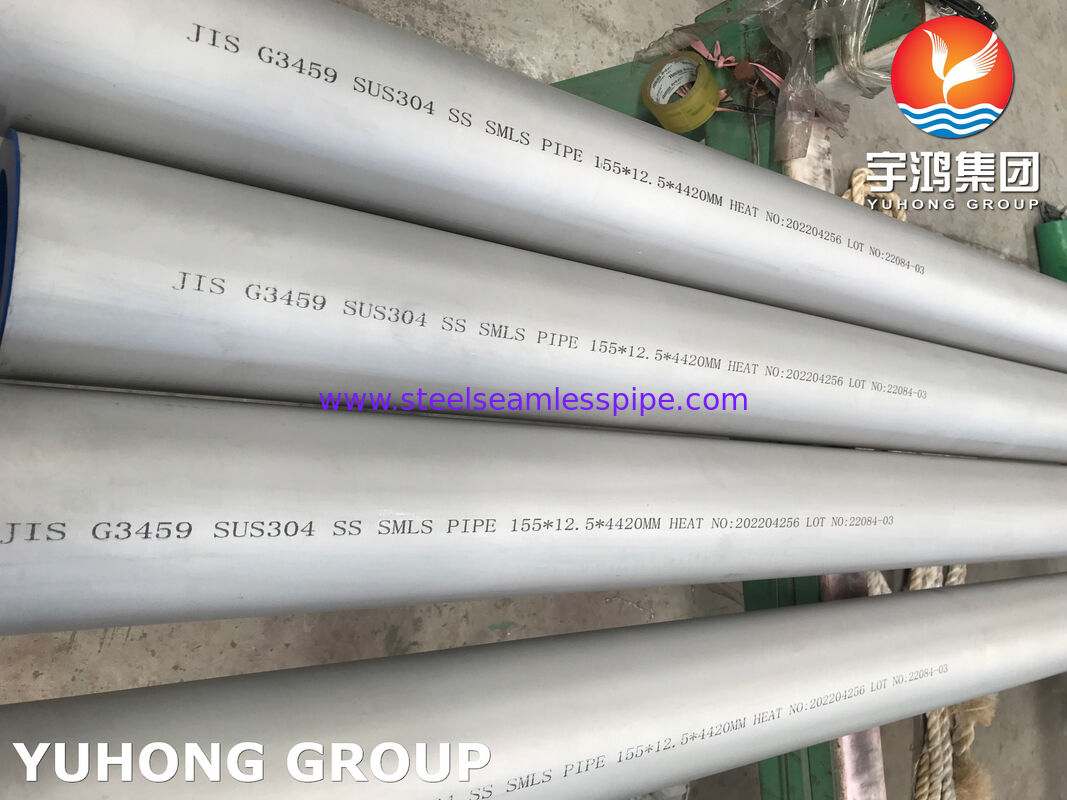 स्टेनलेस स्टील सीमलेस पाइप जेआईएस जी3459 एसयूएस304 सामान्य संक्षारक सेवा के लिए खोखली छड़